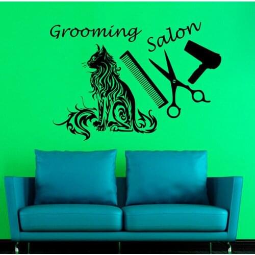 Grooming Salon Wall Decals Pets Dog Removable For Kids Bedroom PVC Wall Sticker Home Decal Decor Waterproof