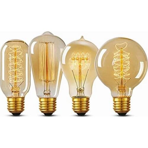LED Filament Bulb E27 Retro Edison Lamp Bulbs 220V 40WVintage Candle Light Dimmable Globe Ampoule Lighting Home Garden Decor