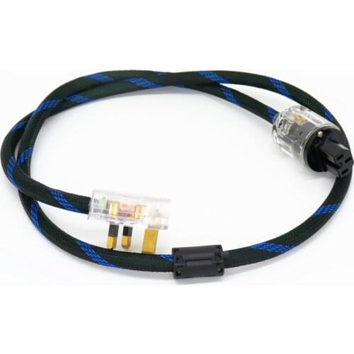 Britain Electric plug Power supply cable 4N OFC HIFI Power cable Anti-interference Home sound device audio line Extension Socket