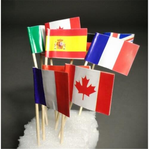 20pcs US Flag Fruit Fork Spain Flag Food Kitchen Toothpicks Cupcake Insert Cocktail Sticks Party Christmas Decoration Tool