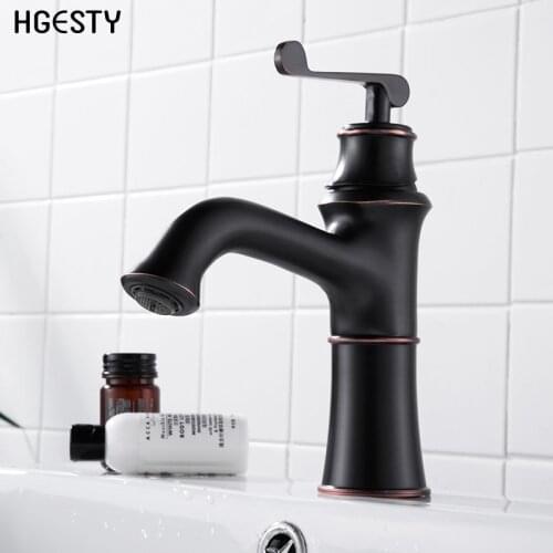 Vintage Bathroom Faucet European Style Retro Wash Basin Faucet Single Handle Cold and Hot Sink Water Mixer Faucet Crane Black