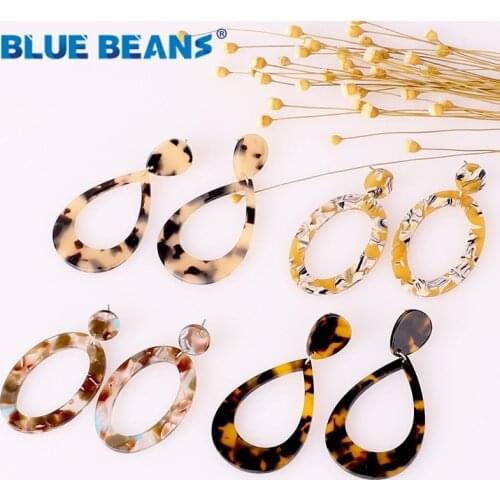 Earrings For Women Boho AcrylicStatement Bohemian Long Face Leopard Earings Geometric Dig Korean Free Shipping Acetate Handmade
