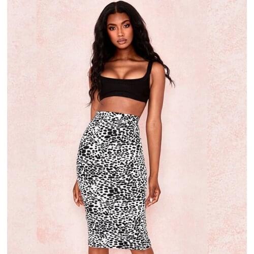 Women Summer Leopard Fashion Bandage Dress Sexy Two Piece Set Short Bandage Top