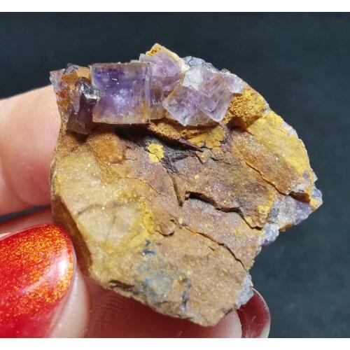 10.4gRare natural purple fluorite quartz mineral specimen rock halo energy healing teaching home decoration collection ornament