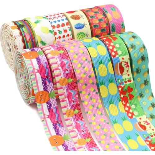 10 Yards 7/8" (22mm) Fruit Printed Grosgrain Ribbons For Hair Bows DIY Handmade Materials Y2020123102