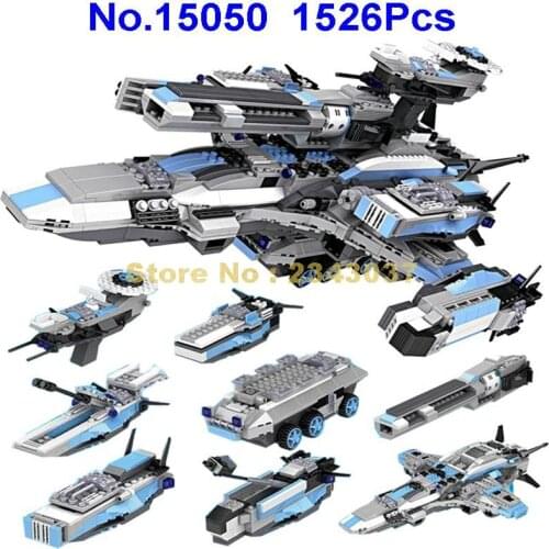 15050 1526pcs 8in1 Military Star Space Spaceship Spacecraft Aircraft Building Blocks Toy