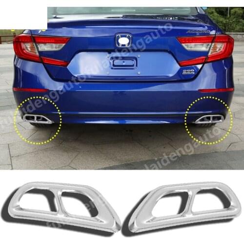 2pcs For Honda Accord sedan 4DR 2018-2019 stainless steel Car Tail throat trim frame cover Car Styling
