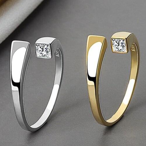 2020 Fashion Simple Style Cool Golden Square Ring Classic Wedding Engagement Ring Ladies Jewelry Gifts for Men Viking Steampunk