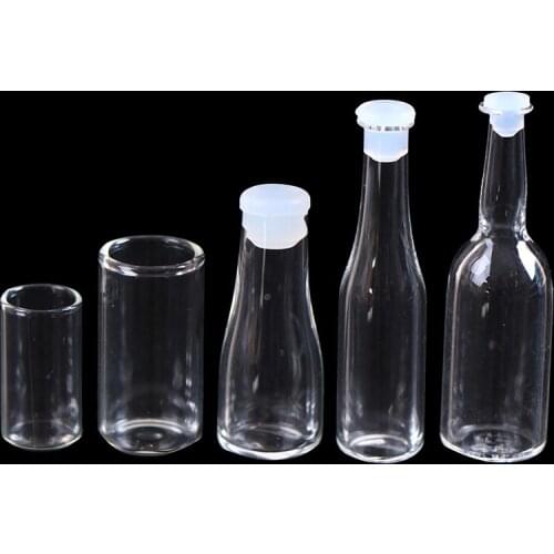 3pcs 1: 12 Dollhouse Miniature Glass Bottle Kitchen Living Room Accessories For Dollhouse Decals New