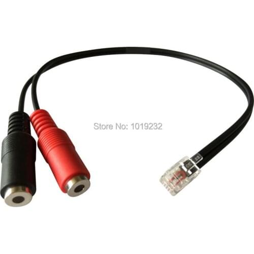 5 PCS Headset Buddy Adaptor PC Headset Adaptor cable Dual 3.5mm jack to RJ9 4P4C connector 3.5mm to RJ9/RJ11 plug adapter