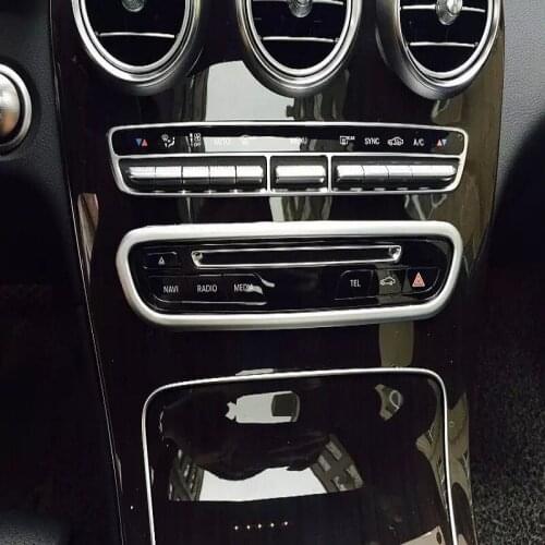 For Mercedes Benz GLC X253 Benz GLC200 GLC250 GLC300 Car Styling Stainless steel Interior Accessory CD Switch Sequin Trim