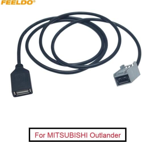FEELDO Car Audio Radio AUX USB Cable Female Port Extension Wire Adapter For Honda Civic/Accord/Odyssey Mitsubishi Lancer
