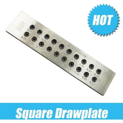 Free shipping Jewelry making tools,Square Tungsten carbide drawplate hole size MAX 7.0MM, hole number 20 goldsmith