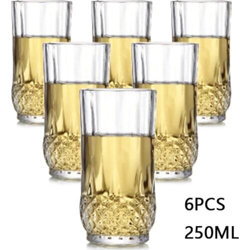 Wine Glasses Cup Water Glass for Drinking Shots Juice Tea Beverage Party Wedding Tumblers Recycled Home Lead-free Glass 270ml