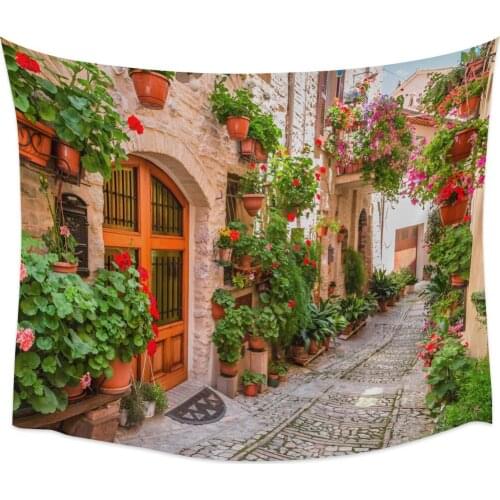 European Style Street Scenery Tapestry Wall Hanging Living Room Decor Dorm Bedroom Bedside Backdrop Cloth