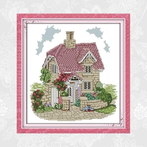 Exquisite villa Counted Printed Canvas 14ct 11ct Cross-stitch Needlework Embroidery Sets DIY handmade Cross Stitch Kits