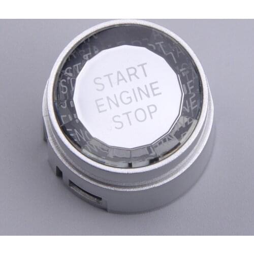 Gloosy Silver Ignition Engine Start Stop Switch Button Cover fit for BMW 1 2 3 4 5 6 Series X1 X3 X4 X5 X6 without STT