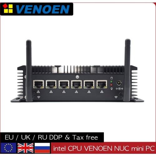 Fanless Industrial pc Core i5 10210u i5 8265u 6LAN DDR4 RAM Pentium 5405U Firewall Router pfSense Computer support 3G/4G