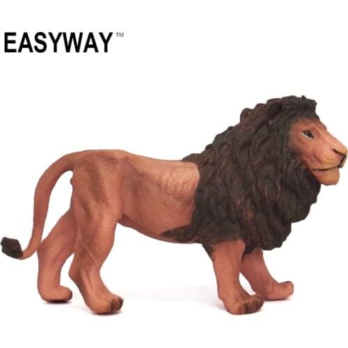 Mr.Froger Lion Model Toy Wild animals toys set Zoo modeling plastic Solid mammal Classic Toys Children Animal Model cute king