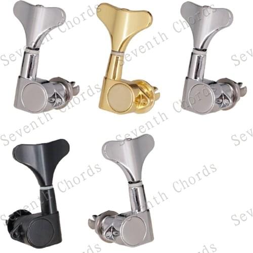 A Set 5 Pcs Bass Guitar String Tuning Pegs Tuners Machine Heads for 5 String Bass Replacement - Fish tail Buttons