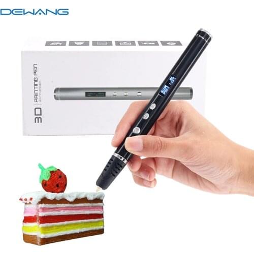 DEWANG 3d Printing Pen set with LED Display Simple Handled 6 Adjustable Speed Non-Clogging Christmas Gift for Kids DIY Drawing