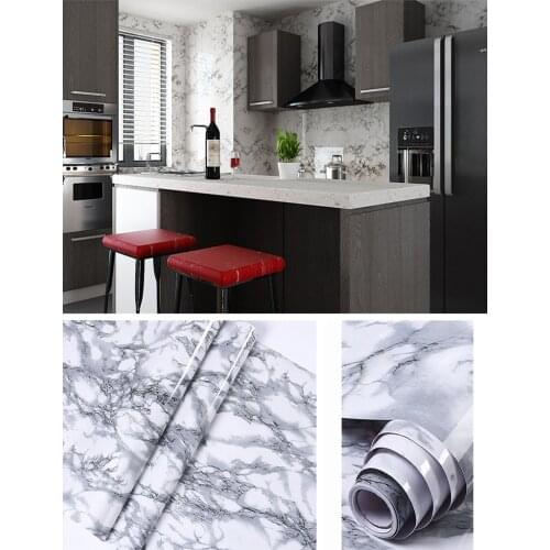 1/5/10M Kitchen Marble Contact Paper PVC Wall Stickers Marble Cabinet Countertop Stickers Self Adhesive Waterproof Wallpaper