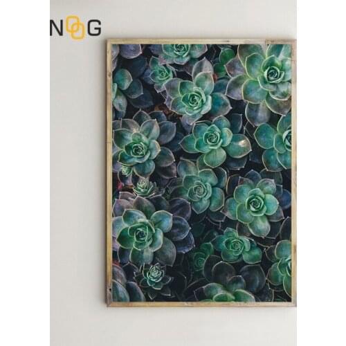 NOOG Succulent Plants Leaves Wall Art Canvas Painting Nordic Posters And Prints Wall Pictures For Living Room Decor