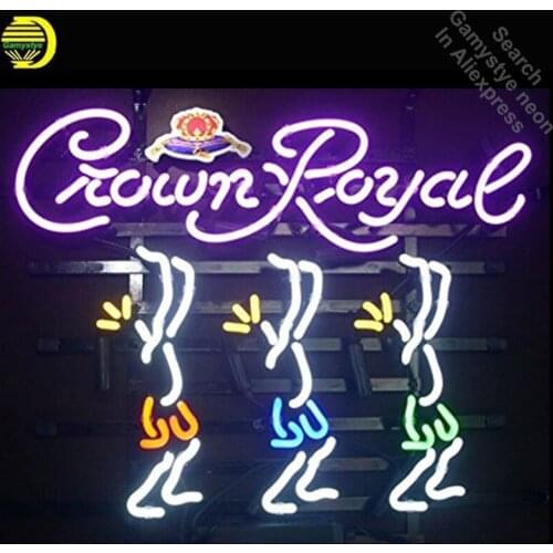 Crown rol Neon Sign neon bulb Sign Glass Tube neon lights Recreation Room Wall Professiona Iconic Sign Advertise Windows Wall