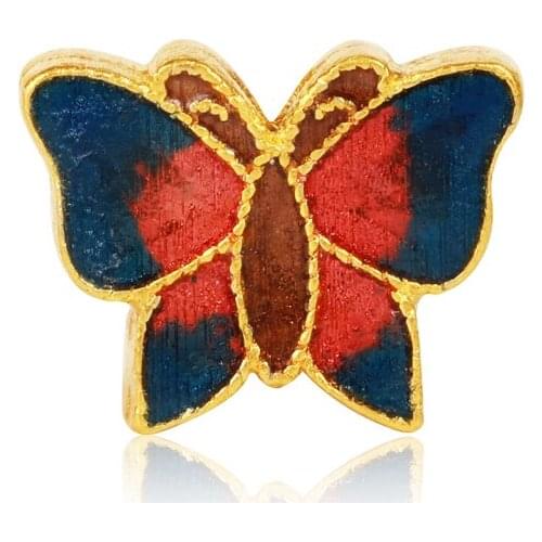 New 24K Yellow Gold Bracelet 999 Gold Colourful Butterfly Bracelet