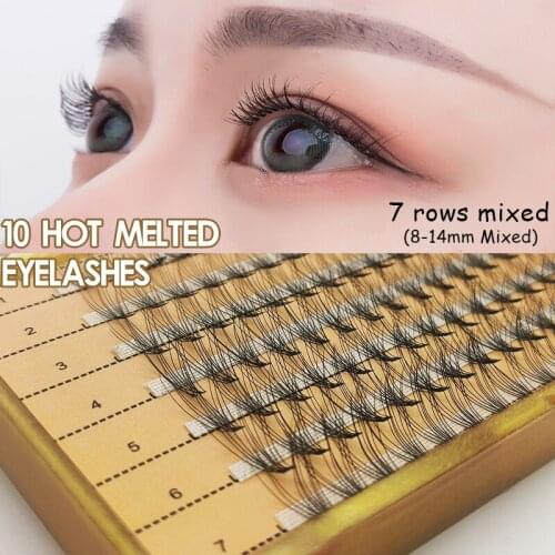 New style 10 hot-melt flower eyelashes single cluster personalized handmade false eyelashes segmented eyelashes natural soft fal