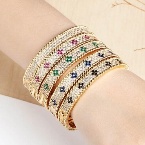 Zlxgirl jewelry Luxury brand Simple cubic zirconia Copper bangle Ring Jewelry fine womens wedding bridal bracelet couple gifts