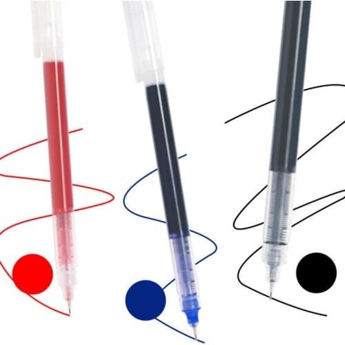 Roller Tip 0.5mm Refill Gel Pen Straight Liquid Ballpoint Pen Writing Tool Office School Stationery S