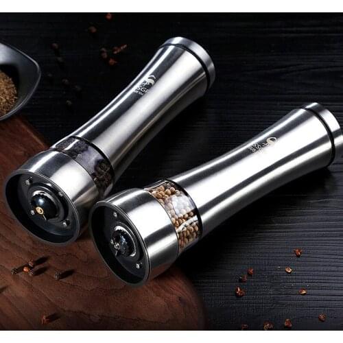 Manual Salt Pepper Mill Grinder Stainless Steel Seasoning Muller Cooking Tool Accessarie Kitchen Grinding Bottle Pepper Grinder