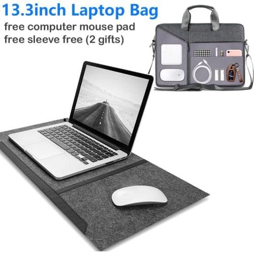 13.3inch Laptop Bag for Surface Pro7+ Pro6/5/4/ Waterproof Bag for MacBook Air 13inch Case with Laptop Mouse Pad and Sleeve Gift