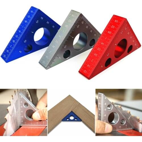 Triangle Ruler Aluminum Right Angle Ruler Angle Protractor Speed Metric Square Measuring Ruler For Building Framing Tools Gauges