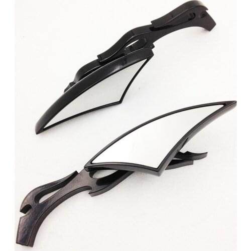 Aftermarket Motorcycle Parts Motorcycle Blade Spear Rearview Mini Side Mirrors For Harley Yamaha Honda Kawasaki Bike Black