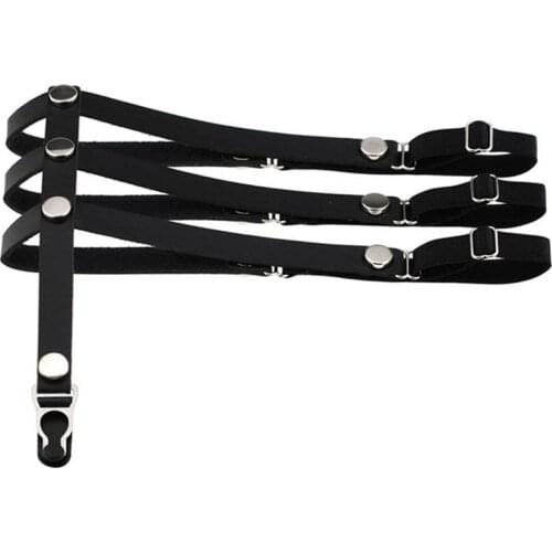 Fashion Black Genuine Leather Strapon Bondage Thigh Harness Sexy Garter Belt Suspender for Women Rock Pub Girl Body Jewelry Gift