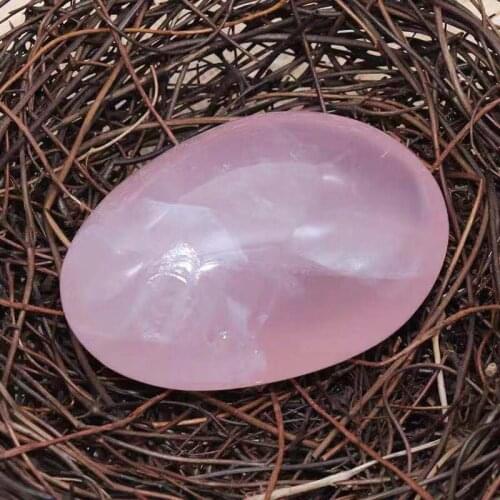 New Natural Rose Pink Quartz Crystal palm Healing Stones Gemstones Craft Stone Home Decor Ornament Gift 2pcs