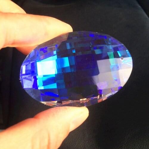 20pcs/lot 63mm K9 Crystal Clear AB Faceted Egg ShapeChandelier Double-deck Drops Pendant Cristal Prisms Curtain Window Suncatch