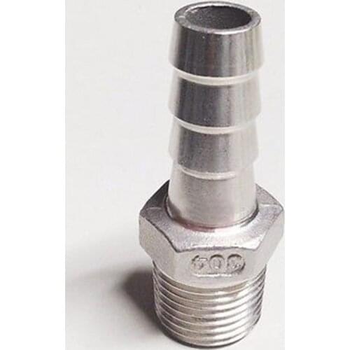 3/4" BSP Male x 10mm Hose Barbed 304 Stainless Steel Pipe Fitting Hose tail Connector