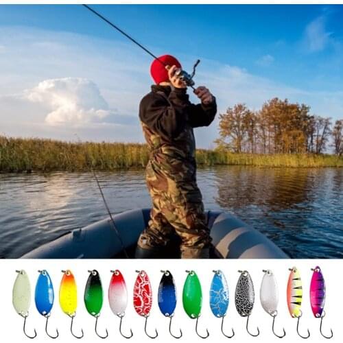 43/12pcs Fishing Spoon Lure Set Metal Baits Trout Fishing Baits For Trout Char And Perch With Tackle Box Fake Lures Fishing Hook