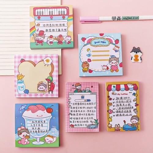 50 sheets Kawaii Sticky Notes Notepad Memo Pad Scrapbooking Bookmark Sketchbook Sticker Cute Stationery For School Diary 02248