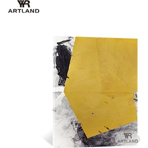 Abstract textured art on canvas Hand painted acrylic oil painting on cavnas yellow landscape haning picture for living room sofa