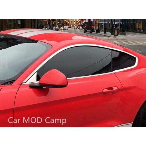 Car Accessories for Ford Mustang 2015 2016 2017 Stainless Steel Matte Window Sill Trim Molding Strips 8pcs