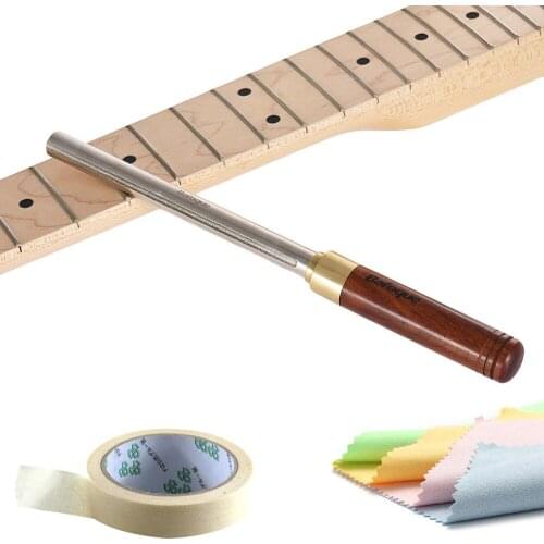 Baroque Guitar Fret Crowning Dressing File Narrow/Medium/Wide 3 Edges Repairing Luthier Tools protective tape cleaning cloth set