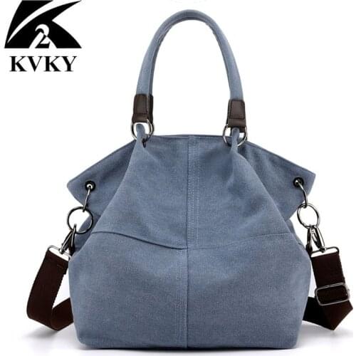 2020 Kvky Brand Large Pocket Canvas Women Handbag Casual Tote Large Capacity Bags For Women Shoulder Bag Female Handbags Bolsas
