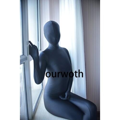 Black Spandex Sexy Tight Zentai Suit Fullbody Seamless Zentai Bodysuit Elasticity Spandex Zentai Custom Made