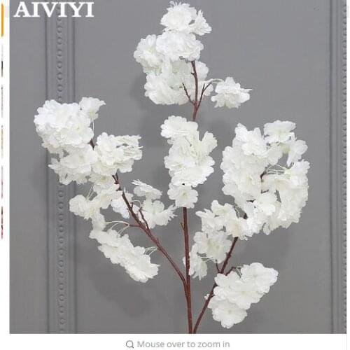 Fake Cherry Blossom Flower Branch Begonia Sakura Tree Stem Event DIY Wedding Tree Decor Artificial Decorative Flowers