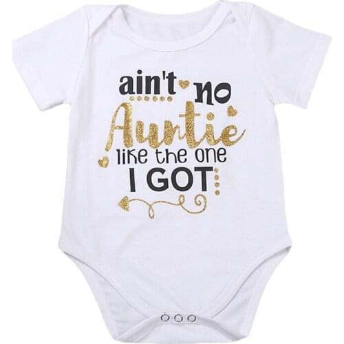 Infant Baby Girl Boys aint no Auntie Clothes Summer Newborn Bodysuit Jumpsuit Outfit Sunsuit