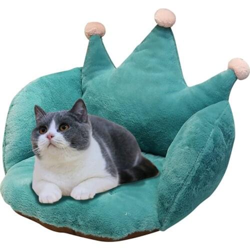 Ins crown rabbit plush cat cushion home goods cat bed house cat sleeping beds kitten mat pet products for cat house pet products